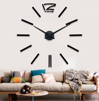 Годинник настінний 3D "DIY CLOCK" від 60 до 120 см Black (KG-992)