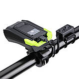 Велофара ZACRO 800LM (4000mAh, пульт, клаксон, акумулятор, дальнє і ближнє світло), фото 4