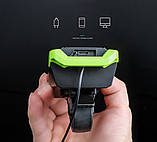 Велофара ZACRO 800LM (4000mAh, пульт, клаксон, акумулятор, дальнє і ближнє світло), фото 7