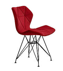 Стул Greg BK-ML велюр красный B-1016 на черных ножках, дизайн Charles & Ray Eames, фото 3