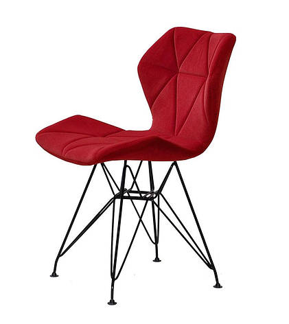 Стул Greg BK-ML велюр красный B-1016 на черных ножках, дизайн Charles & Ray Eames, фото 2