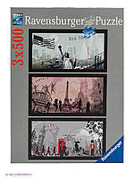 Пазл Ravensburger Города искусства (набор 3 * 500) (Artistic Cities: London, Paris, New York) 500 элементов