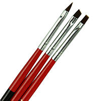 Нове Надходження: Набір 3 штуки пензликів для нарощування нігтів гелем