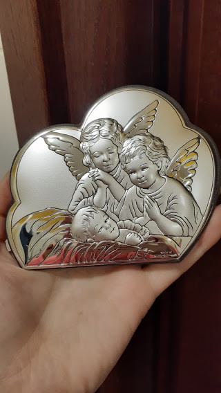 Срібний образ "Ангел хранитель" 14,5 *12 см, фото 1