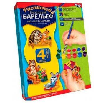 Барельєф гіпсовий на магнітах "Міша та Маша" РГБ-02-10