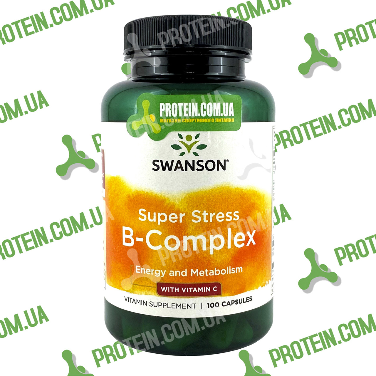 Антистрес Вітаміни USA ORIGINAL! Swanson Super Stress B-Complex with Vitamin C, 100 капс