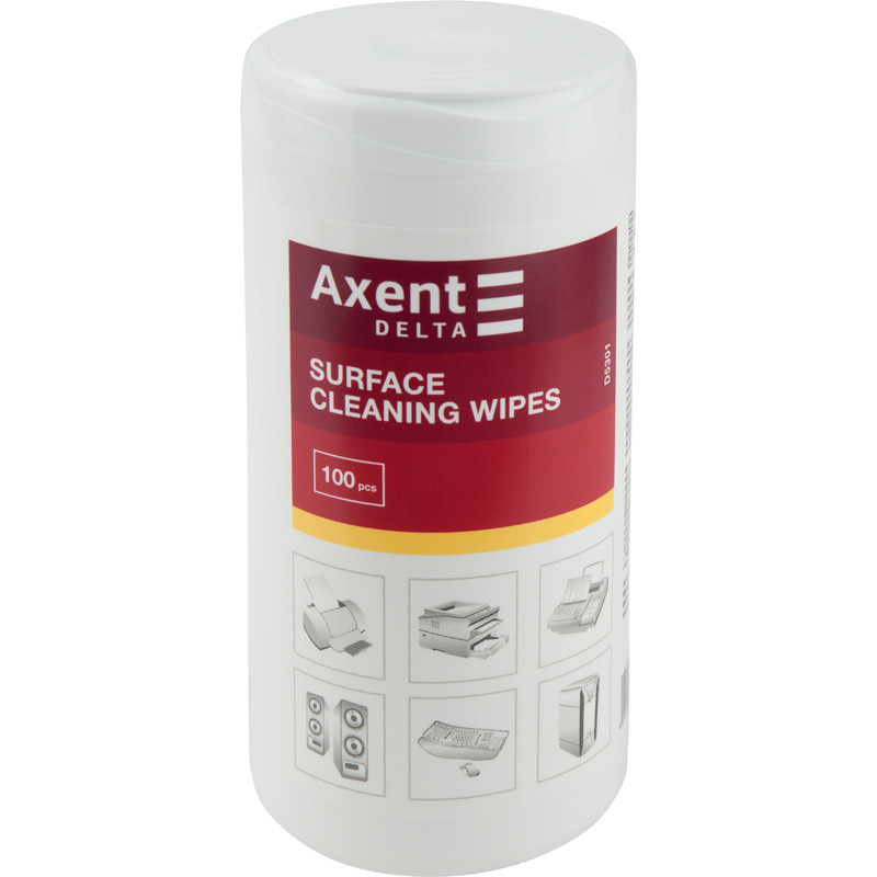 Серветки очищ. "Delta" 100шт. пластикові поверхні D5301, фото 1
