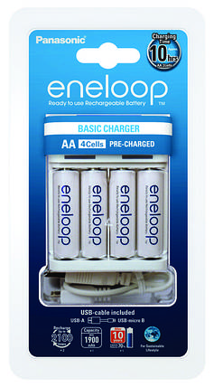 Зарядний пристрій для акумуляторів Panasonic BQ-CC55E AA/AAA Eneloop ready LED індикатор 4 канали, фото 1