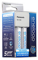 Зарядний пристрій для акумуляторів Panasonic BQ-CC55E AA/AAA Eneloop ready LED індикатор 4 канали, фото 3