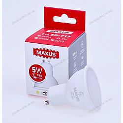 Лампа світлодіодна MAXUS 1-LED-717 5W MR16 3000K 220V GU10