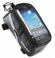 Сумка на раму для смартфона Roswheel 6.5" 12496L-B5 черно-синяя