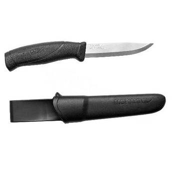 Туристичний ніж Morakniv Companion Black нержавіюча сталь (клинок 103мм, ніж 218мм, 2.5мм, 116г, піхви, чорний)