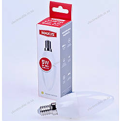 Лампа світлодіодна MAXUS 1-LED-731 С37 5W 3000K 220V E14