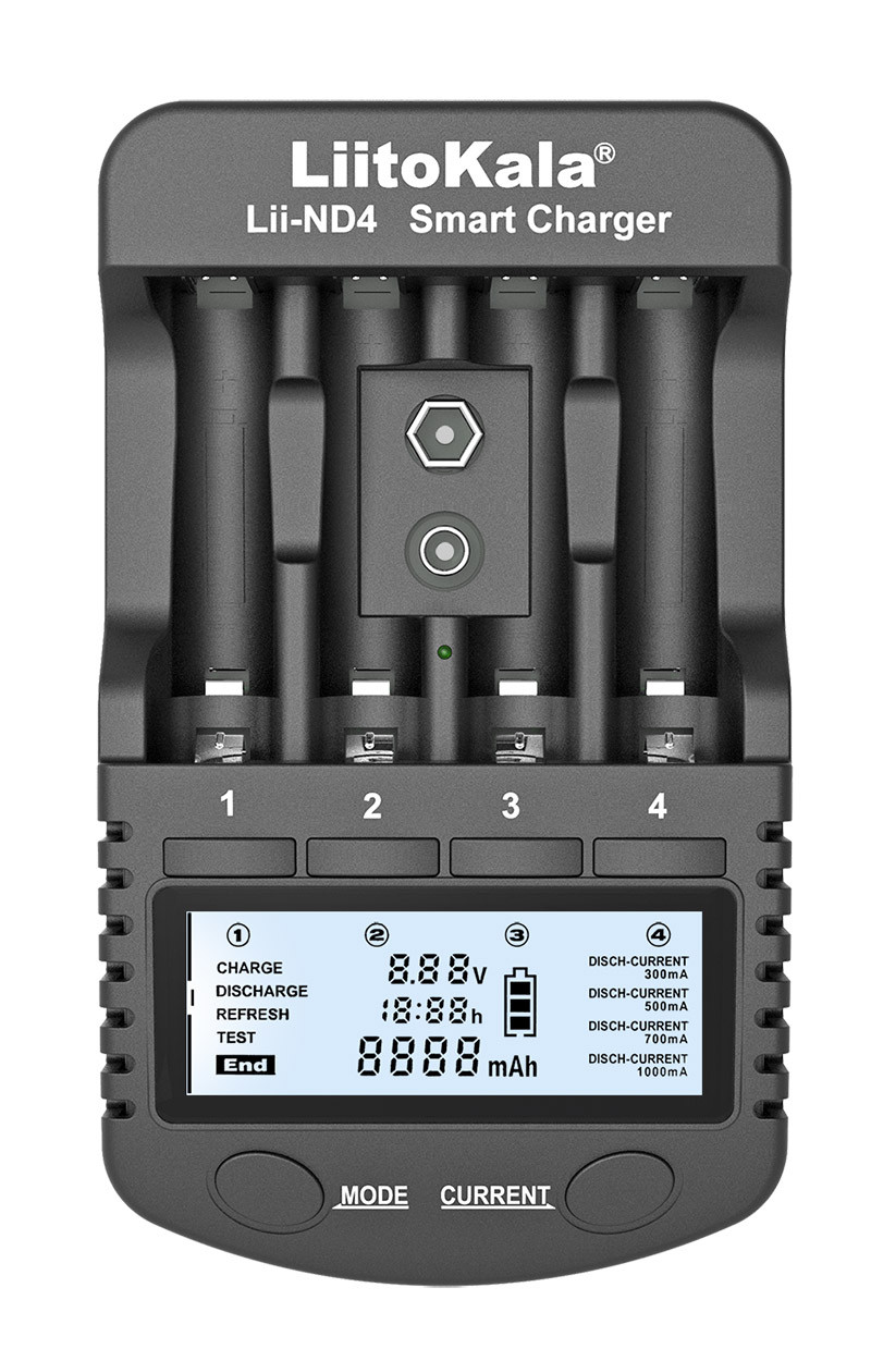 Універсальний зарядний пристрій Liitokala Lii-PD4 4 каналу Ni-Mh/Li-ion/LiFePo4 220V/12V LCD