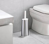 Йоршик туалетний з тримачем Joseph Joseph FLEX, 9,2 х12, 7х42, 7 см, сріблястий з білим, 2 предмети (70517), фото 4