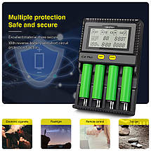 Універсальне зарядне MiBoxer C4-Plus, 4 канали, Ni-Mh/Li-ion (4.2/4.35)/LiFePO4, 2.5A Max, 220V/12V, LCD, фото 5