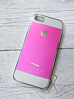 Протиударний Чохол для Iphone 5 5S SE Алюмінієвий Metal Chrome Рожевий/білий
