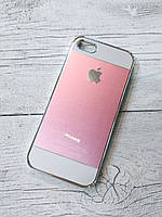 Протиударний Чохол для Iphone 5 5S SE Алюмінієвий Metal Chrome Рожево-білий