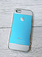 Протиударний Чохол для Iphone 5 5S SE Алюмінієвий Metal Chrome Блакитний/білий