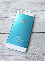 Яскравий Протиударний Чохол для iPhone 5 5S SE Металевий Блакитний