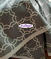 Скатерть хлопковая тефлоновая водоотталкивающая пропитка белые узоры на сером