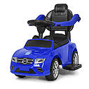 Дитяча каталка-толокар SX 1578-1, Mercedes, гумові колеса, шкіряне сидіння, білий, фото 5