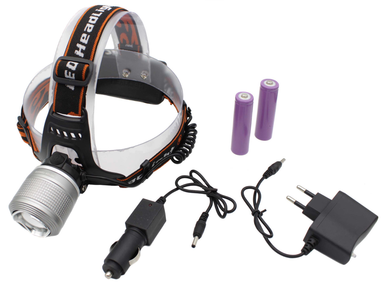 Налобний ліхтар X-Balog 2199, PL104, Акк., T6, білий та теплий, фото 1