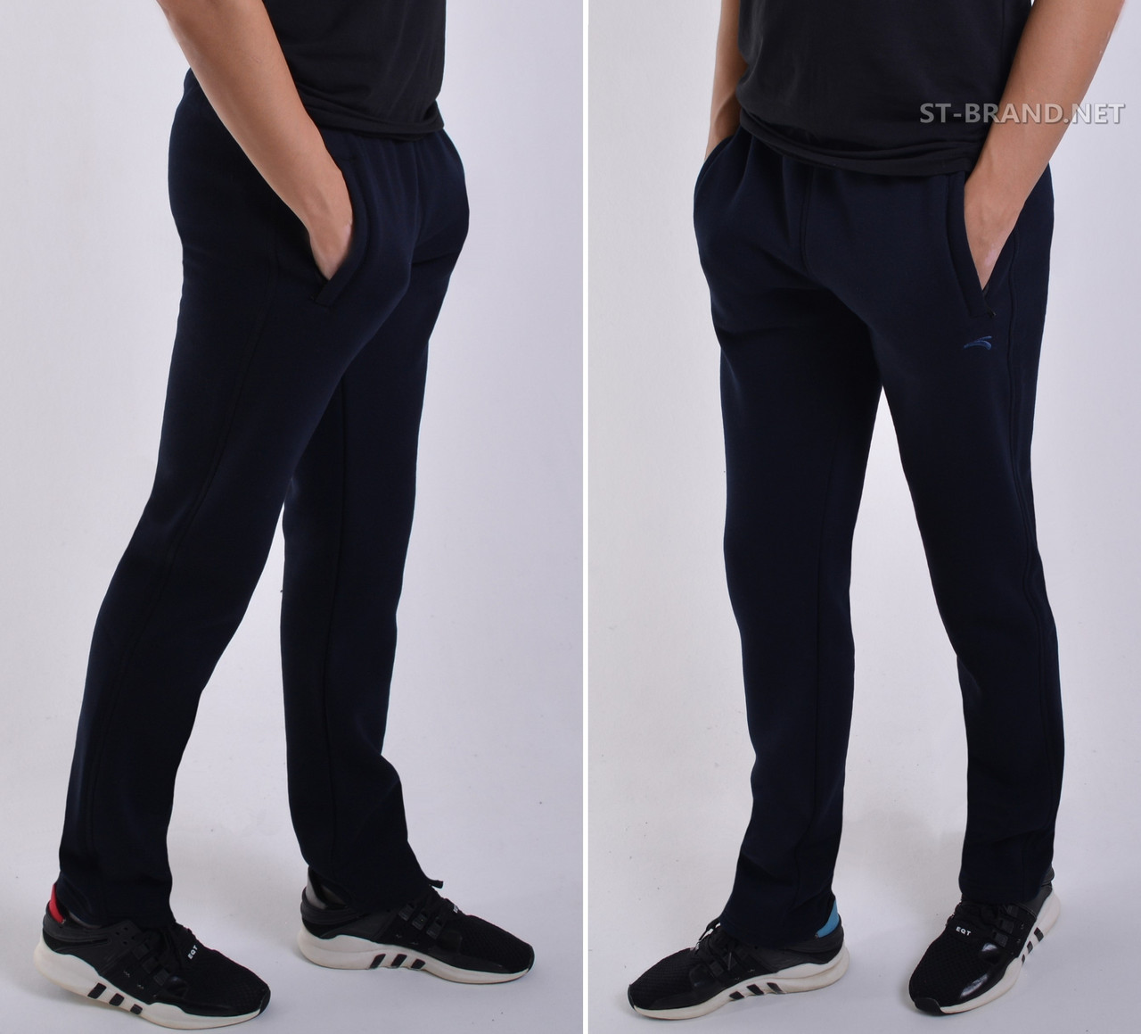 48,50,52,54,56. Утеплені чоловічі спортивні штани ST-BRAND / Трикотаж тринитка - темно-сині
