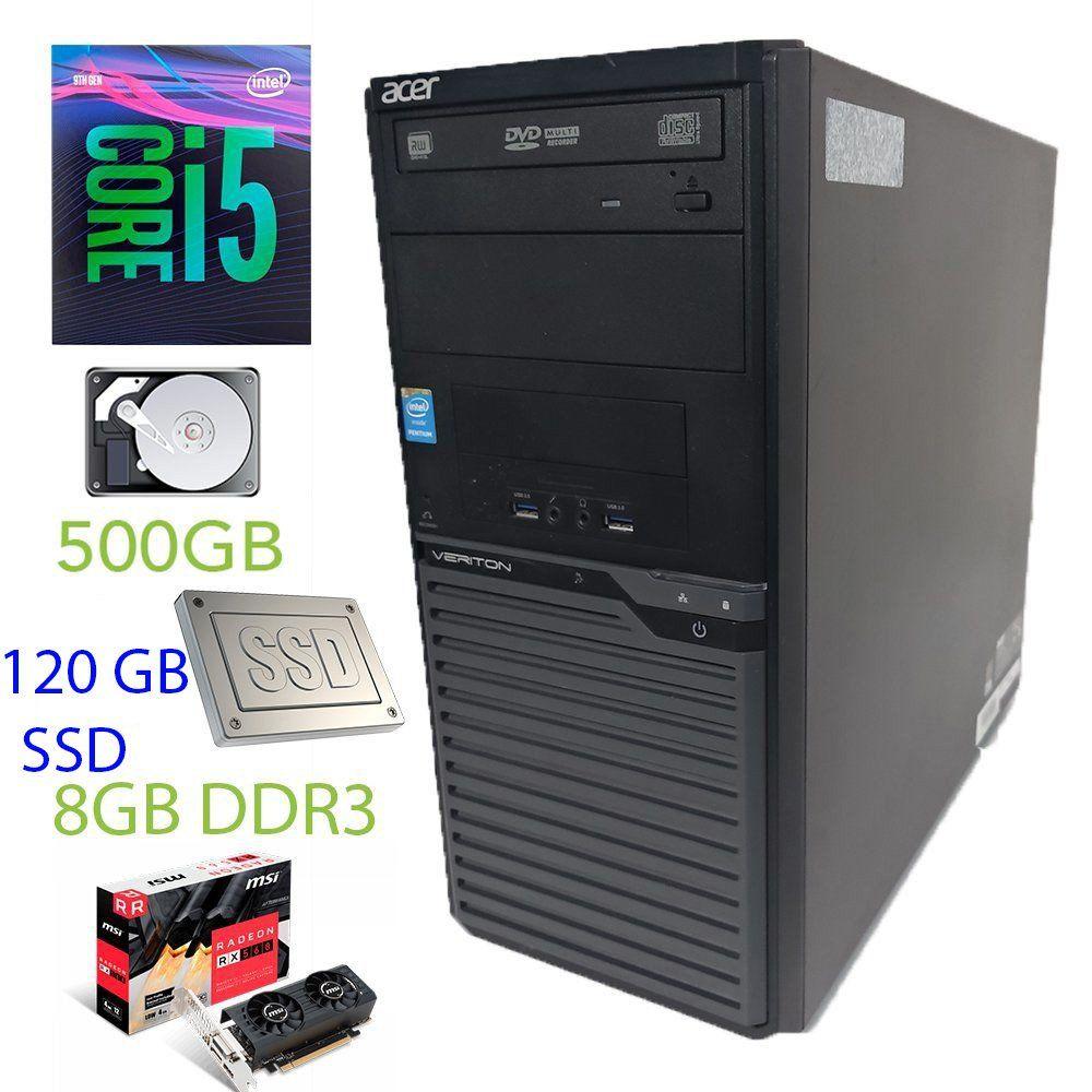 Acer Veriton M2631 Tower / Intel Core i5-4570 (4 ядра по 3.2 - 3.6GHz) / 8GB DDR3 / 120GB SSD new+500GB HDD /