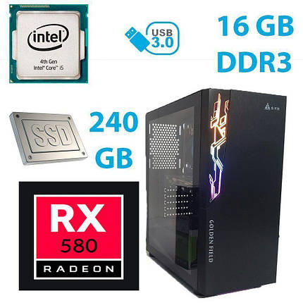 Golden Field Phantom Tower New / Intel Core i5-4590 (4 ядра по 3.3 - 3.7 GHz) / 16 GB DDR3 (2x8GB) / 240 GB, фото 1