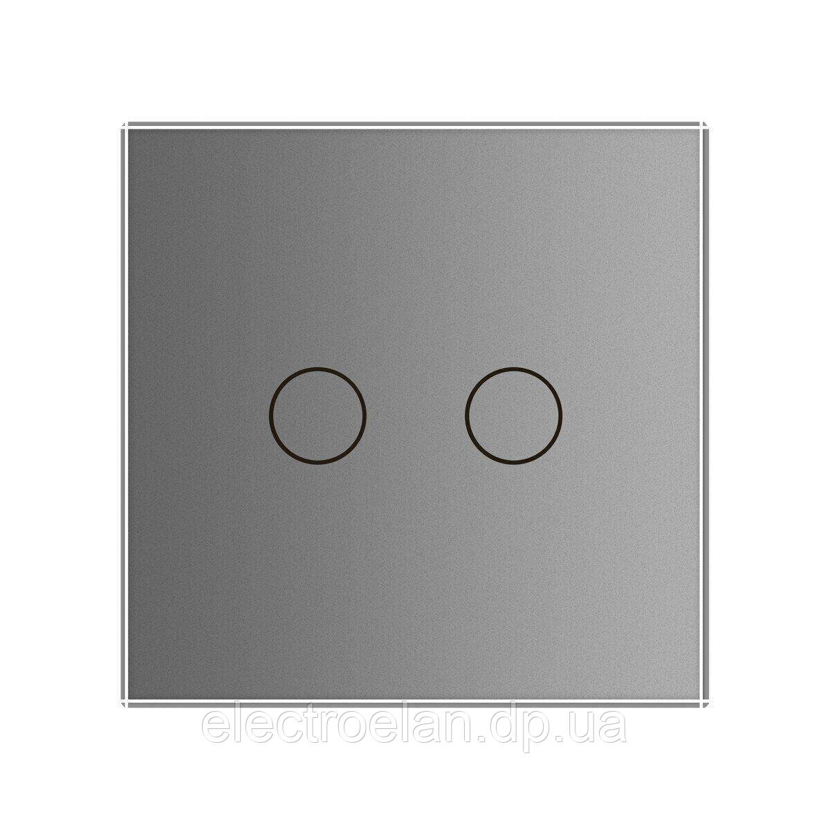 Сенсорная кнопка 2 сенсора Импульсный выключатель белый стекло Livolo (VL-C702H-11) Серый - фото 4 - id-p1334033263