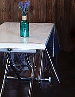 Прозрачная скатерть на кухонный стол, клеенка силиконовая