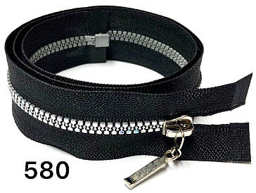 Блискавка тракторна Чорна з голограмою №3 пластикова довжина 25см роз'ємна