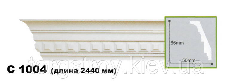 Карниз стельовий C1004, довжина 2,00м, Gaudi Decor