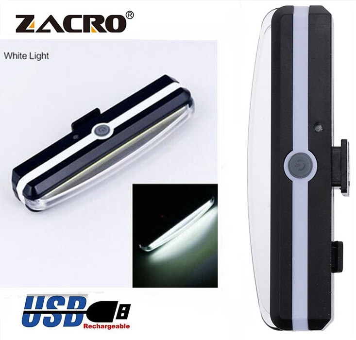 Яскравий велосипедний ліхтар із вбудованим акумулятором (WHITE, 500mAh, 26 COB led, 6 режимів, USB) Вело мигалка