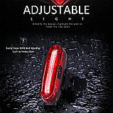 Задній велоліхтар RED+BLUE Поліція (120LM, 800mAh Акумулятор, USB, IPX6, COB LED, 6 режимів, 15 годин роботи), фото 6