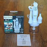 Блендер подрібнювач ручний занурювальний з чашею блендер-міксер Rainberg RB-6202 3в1 600 Вт, фото 8