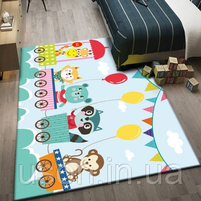 Килимок прямокутний у дитячу кімнату Homytex 140*200 locomative mint