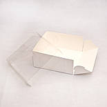 Коробка для солодощів біла з прозорою кришкою 17х17х8 см, фото 3