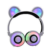 Навушники LINX Bear Ear Headphone Навушники з ведмежими вушками LED підсвічування 350 mAh Білі (SUN1861)