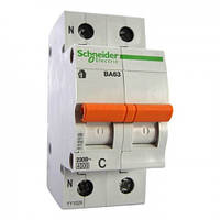 Автомат Schneider Домовий ВА63 63А (автоматичний вимикач) 2-полюсний + нейтраль 11219