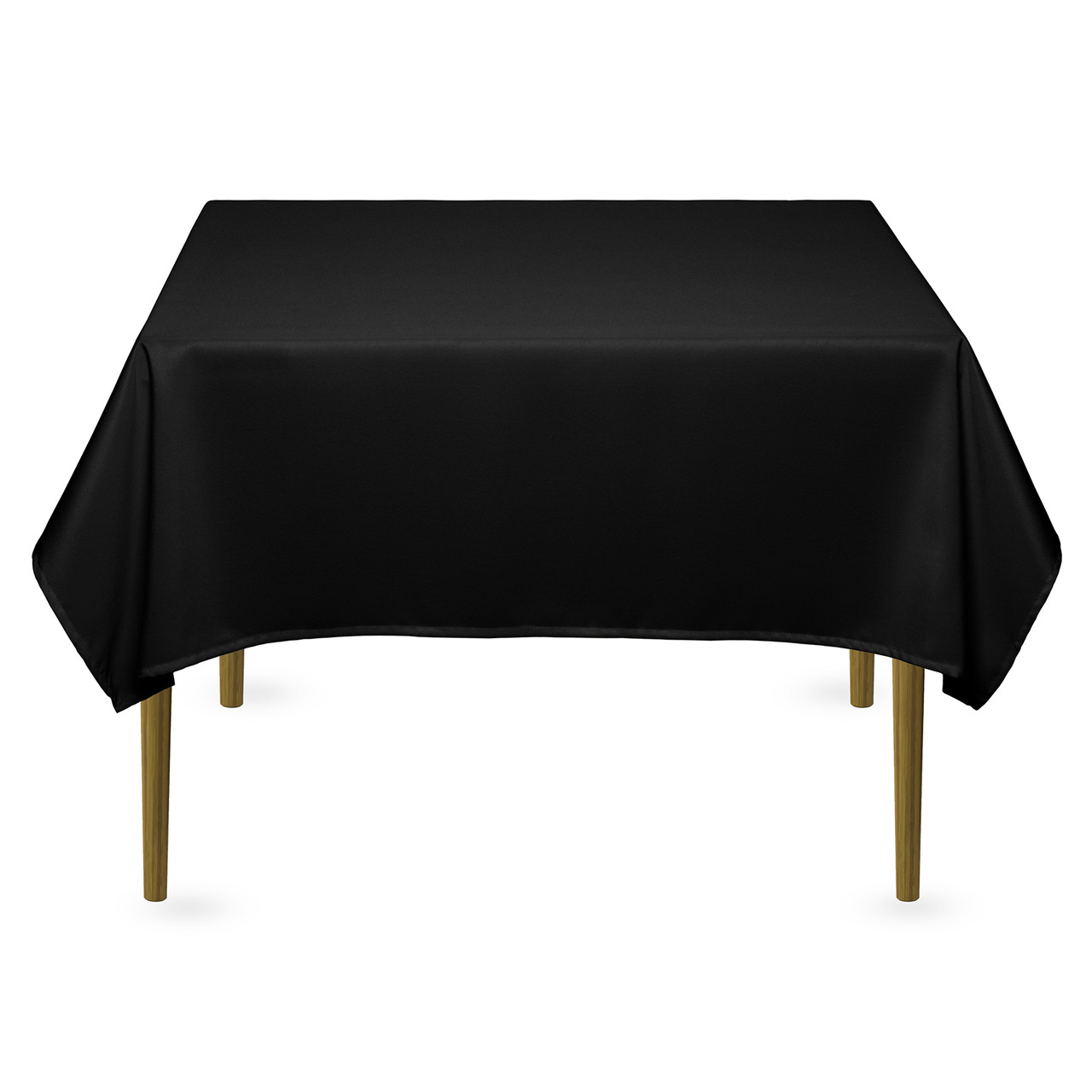 Скатертина квадратна на обідній стіл габардинова чорна Atteks - 1417