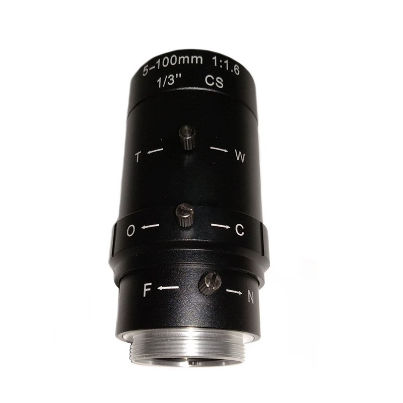 Варіофокальним лінза об'єктив для камер відеоспостереження 5-100мм CS F1.8 1/3" 46.2°-2.4° HQCAM CS 5-100