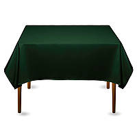 Скатерть квадратная на обеденный стол темно-зеленая Atteks - 1422