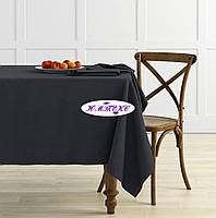 Скатерть хлопковая однотонная тефлоновая водоотталкивающая с пропиткой черная