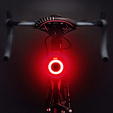 Супер яскравий задній ліхтар для велосипеда (COB led, 5 режимів, USB, Вбудована батарея) вело габарит, фото 3