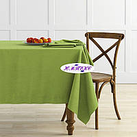 Скатерть хлопковая однотонная тефлоновая водоотталкивающая пропитка салатовая