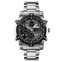 Мужские часы Skmei 1389 серебристые с черным