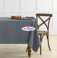 Скатерть хлопковая однотонная тефлоновая водоотталкивающая пропитка цвета графит