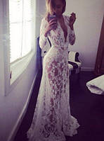 Пеньюар сукня з мережива біле для фотосесій M